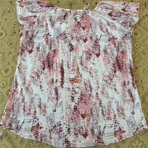 Elegant Off-Shoulder Pink and White Blouse